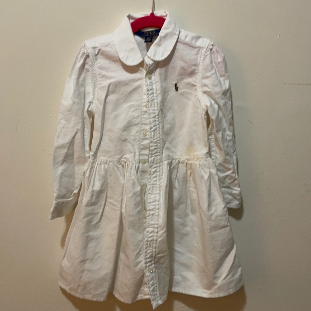 Cotton Oxford shirt dress little girl's